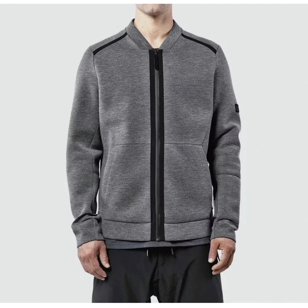 ISAORA‎ Men's Charcoal Grey Tech Bomber Jacket Full Zip Size Small